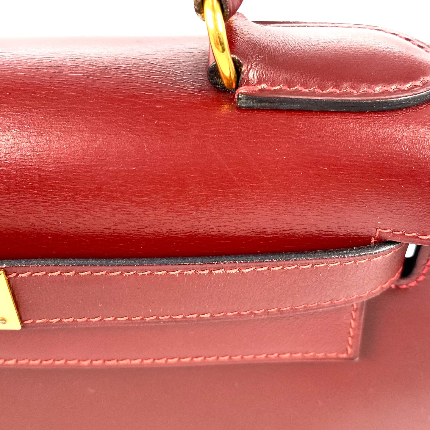 Alez, 1988 Kelly 28 Sellier Rouge H Boxcalf Gold Hardware with stamp 〇R