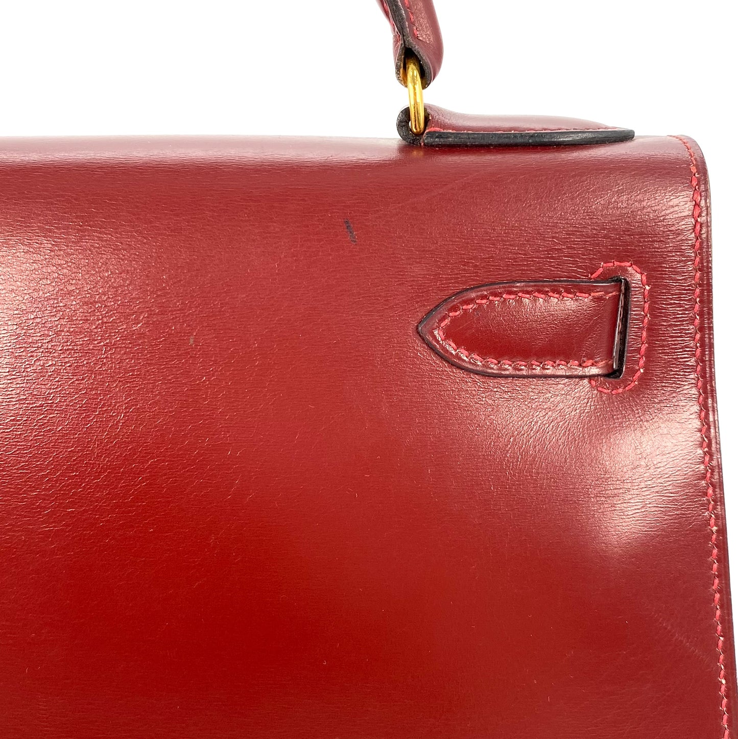 Alez, 1988 Kelly 28 Sellier Rouge H Boxcalf Gold Hardware with stamp 〇R