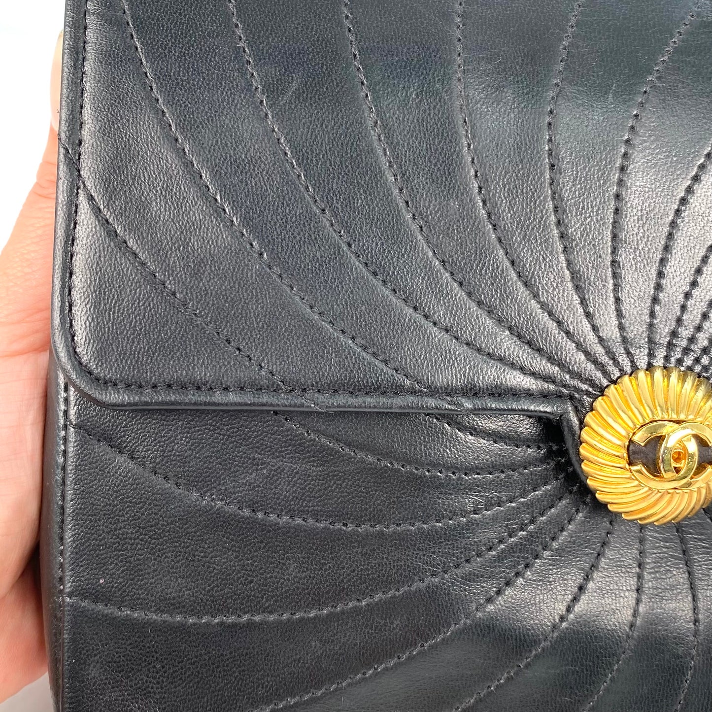 Hunan, Black Lambskin Sundial with no sticker and no card