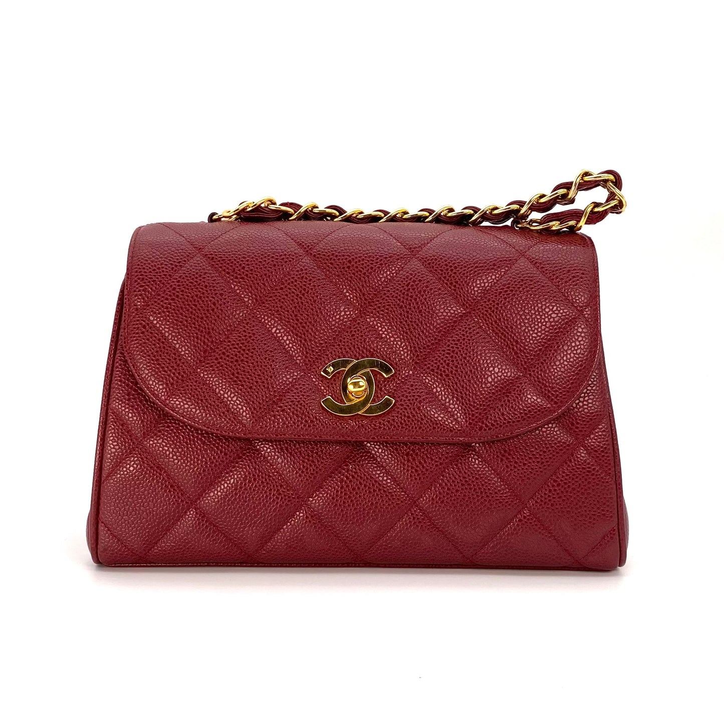 Dariel, 3 Series Matelasse Bordeaux Caviar Gold Hardware wit seal only