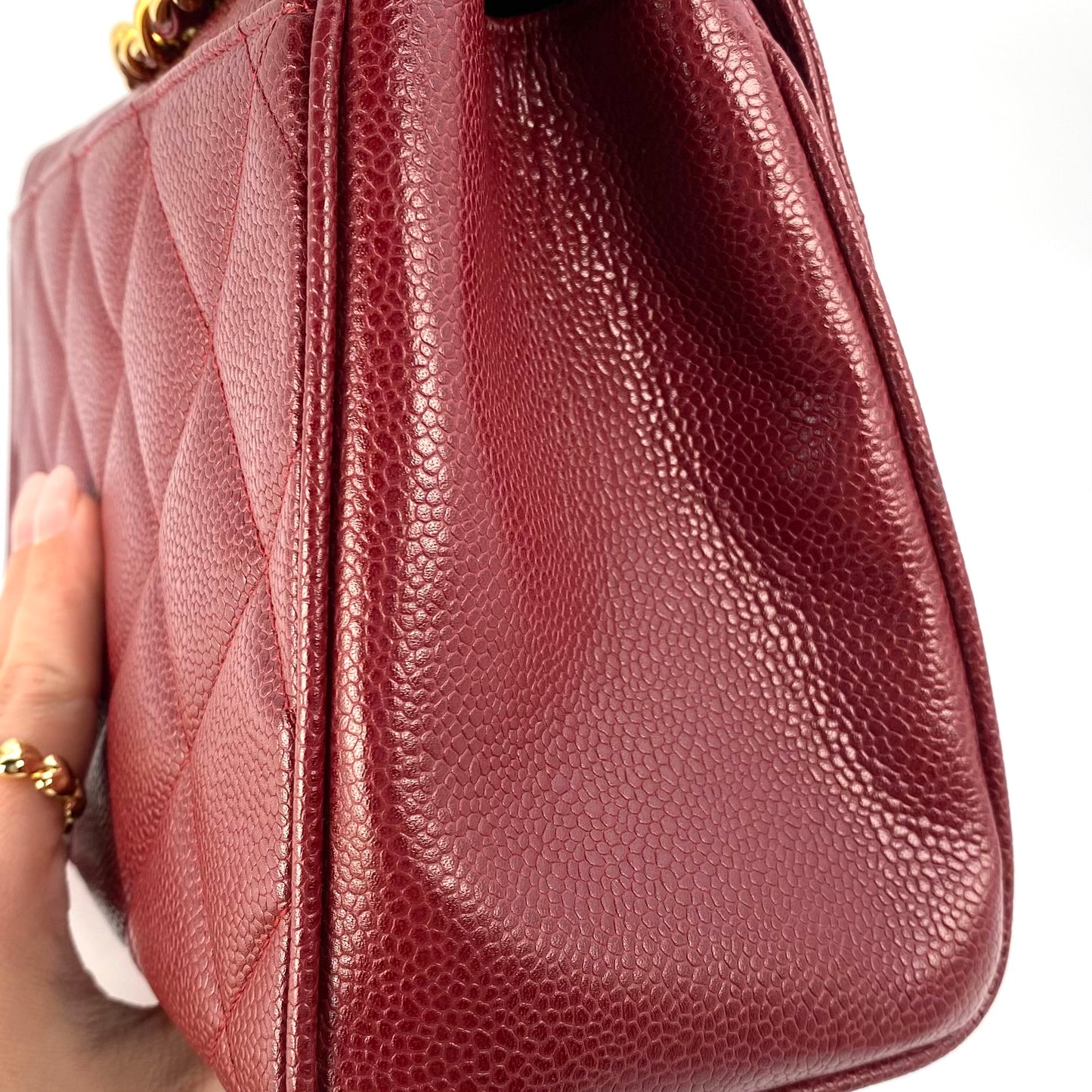Dariel, 3 Series Matelasse Bordeaux Caviar Gold Hardware wit seal only