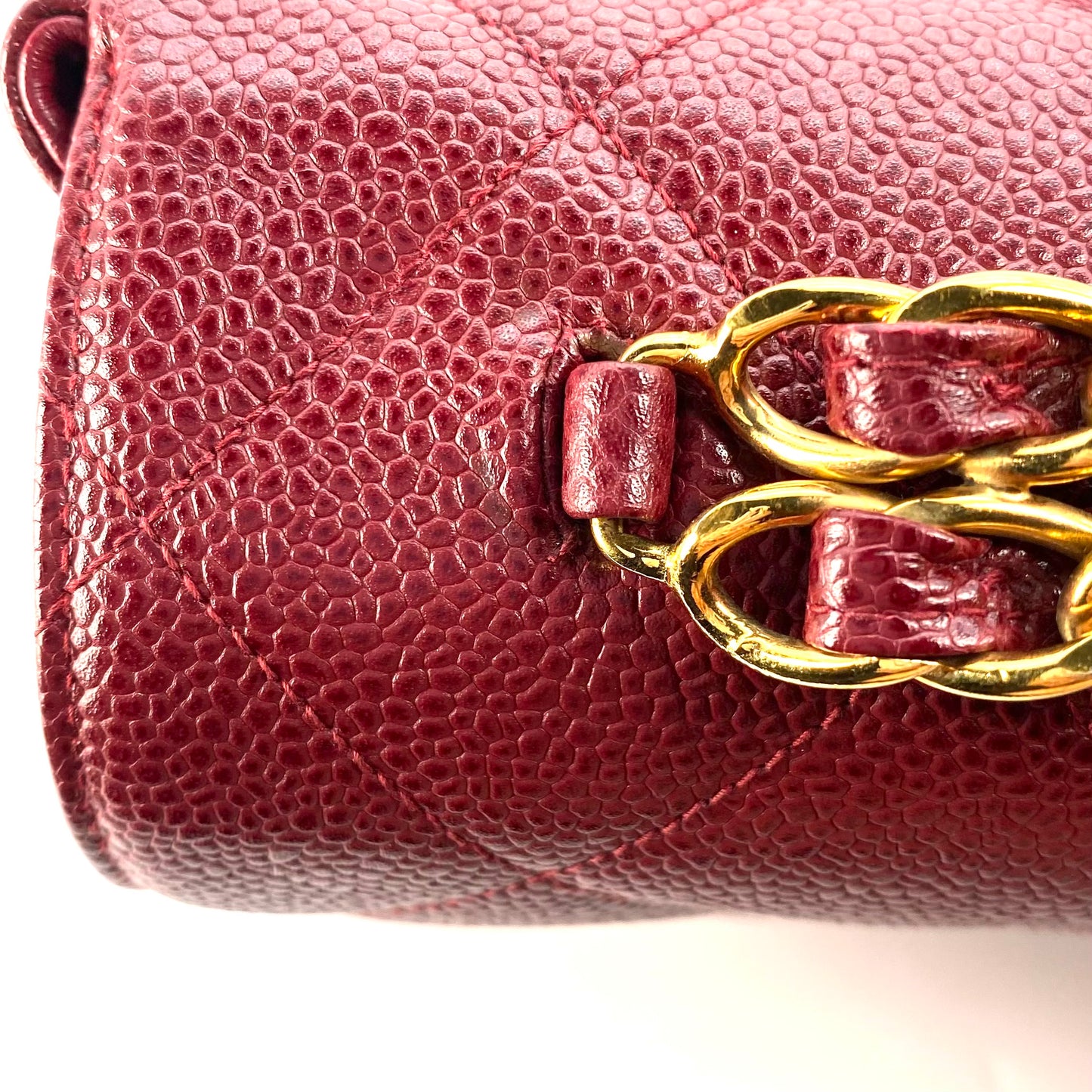 Dariel, 3 Series Matelasse Bordeaux Caviar Gold Hardware wit seal only