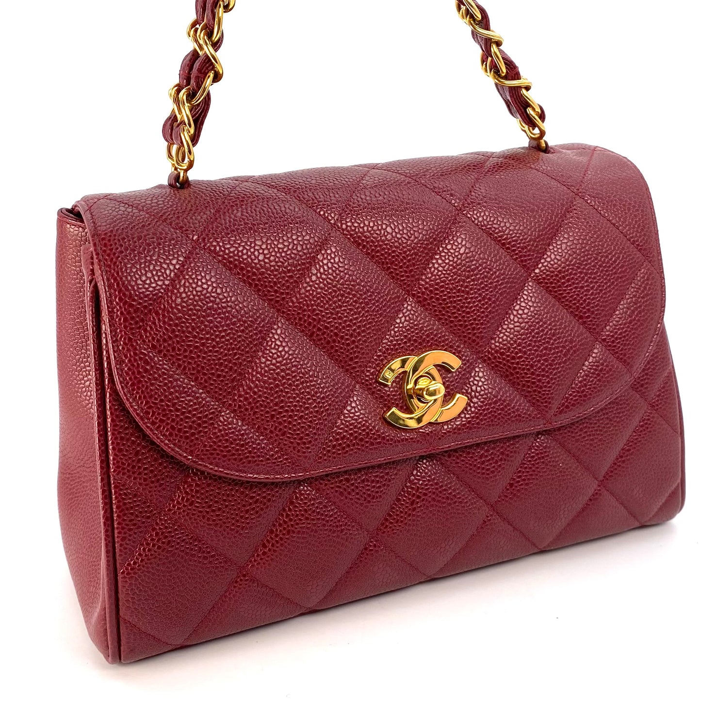 Dariel, 3 Series Matelasse Bordeaux Caviar Gold Hardware wit seal only