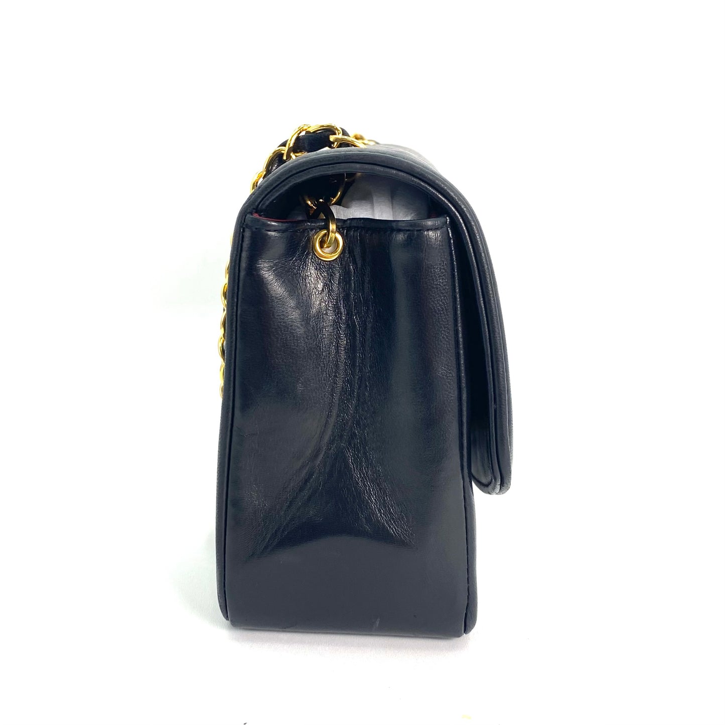 Paul Sr, 2 series small black lambskin diana with seal and card