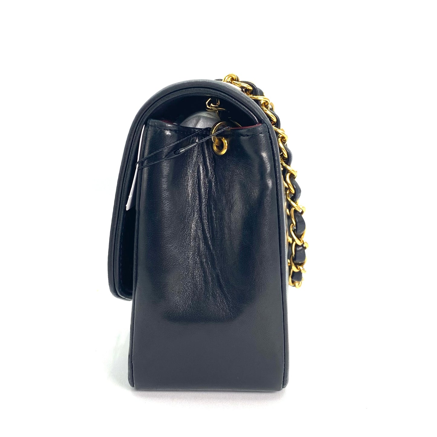 Paul Sr, 2 series small black lambskin diana with seal and card