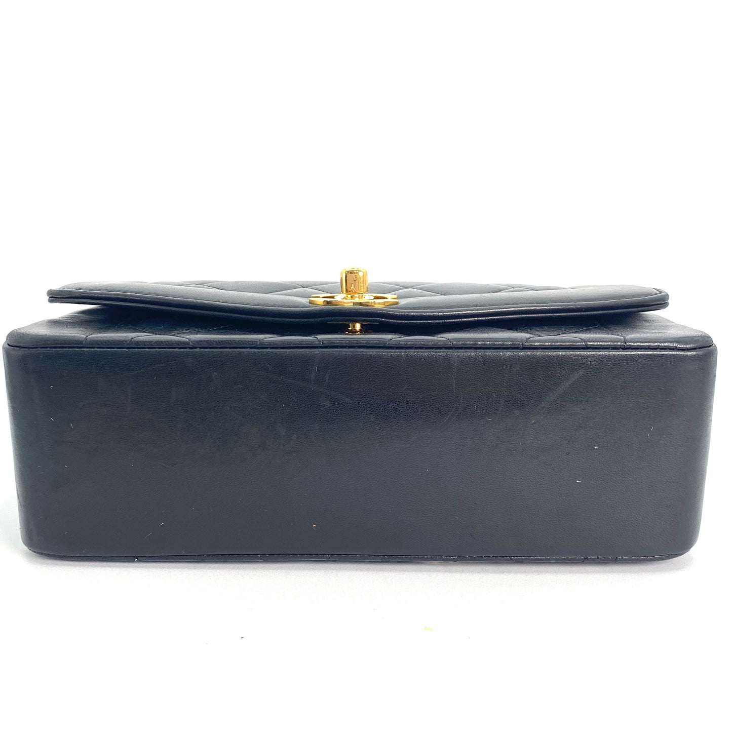 Paul Sr, 2 series small black lambskin diana with seal and card