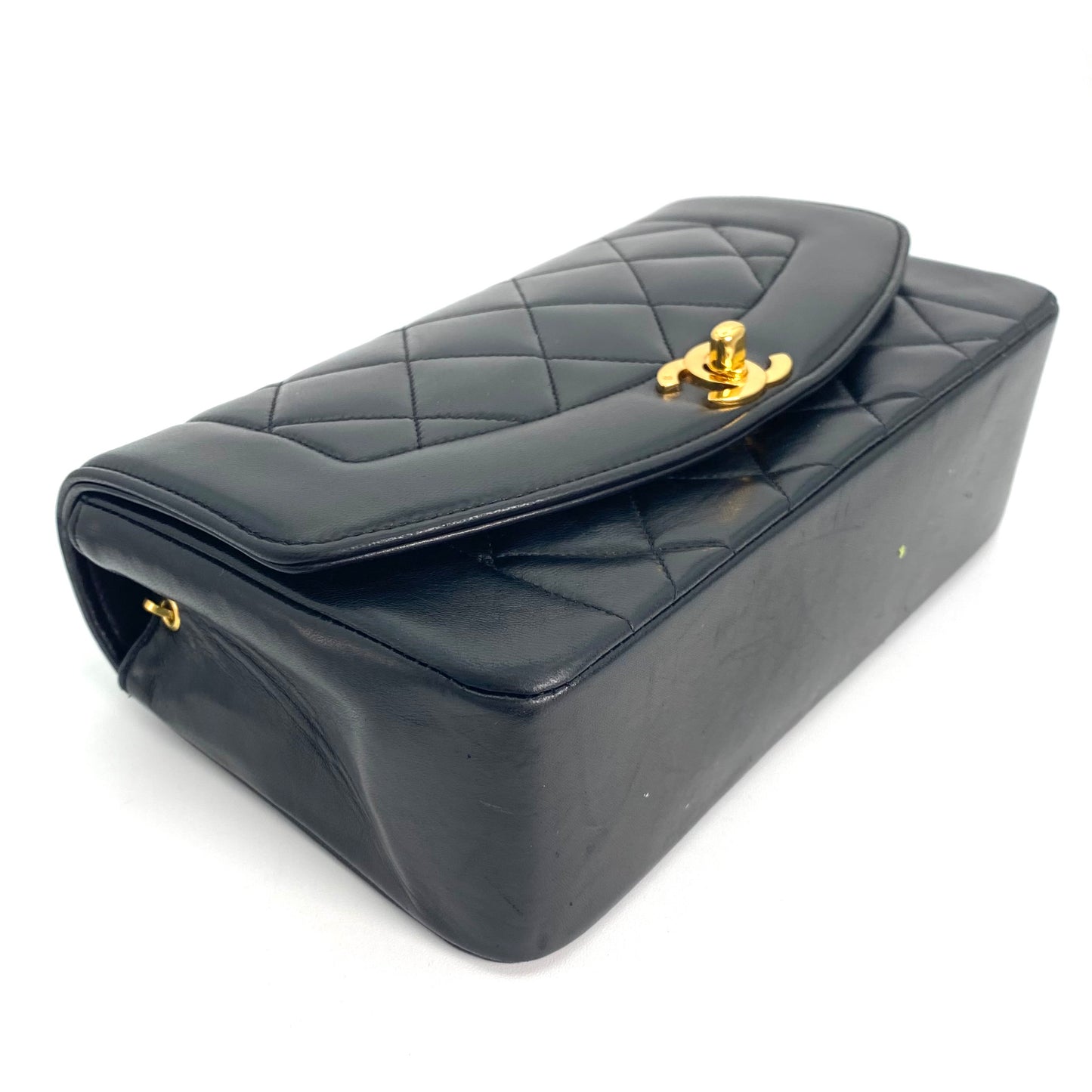 Paul Sr, 2 series small black lambskin diana with seal and card