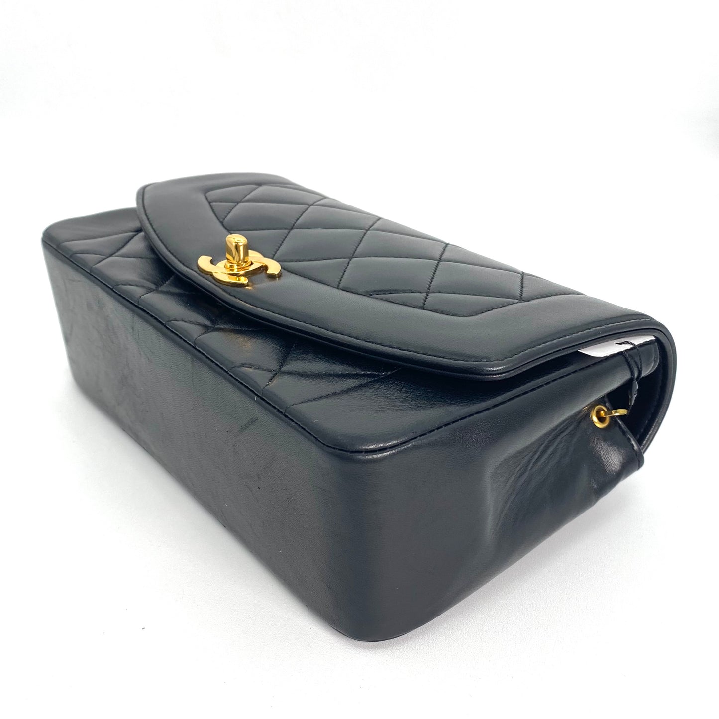 Paul Sr, 2 series small black lambskin diana with seal and card