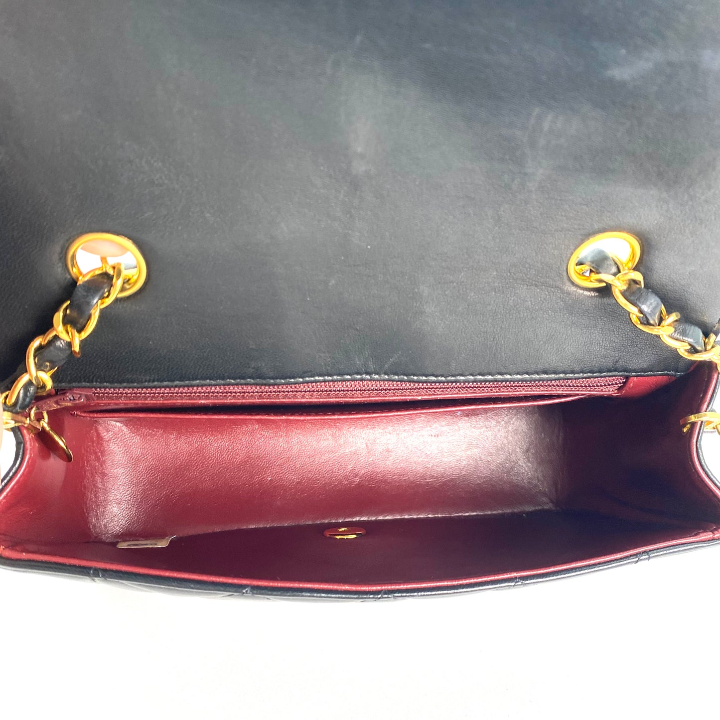 Paul Sr, 2 series small black lambskin diana with seal and card