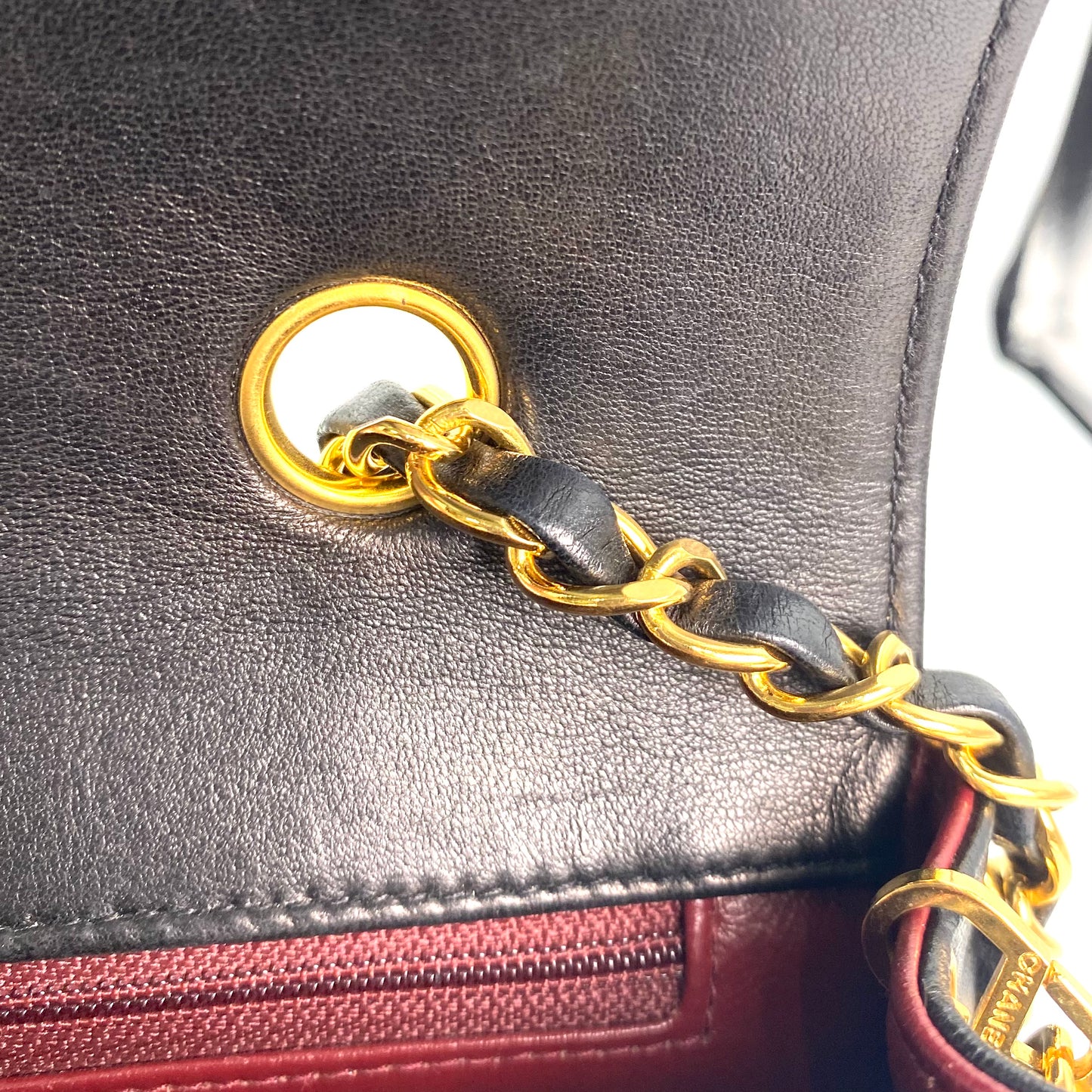 Paul Sr, 2 series small black lambskin diana with seal and card