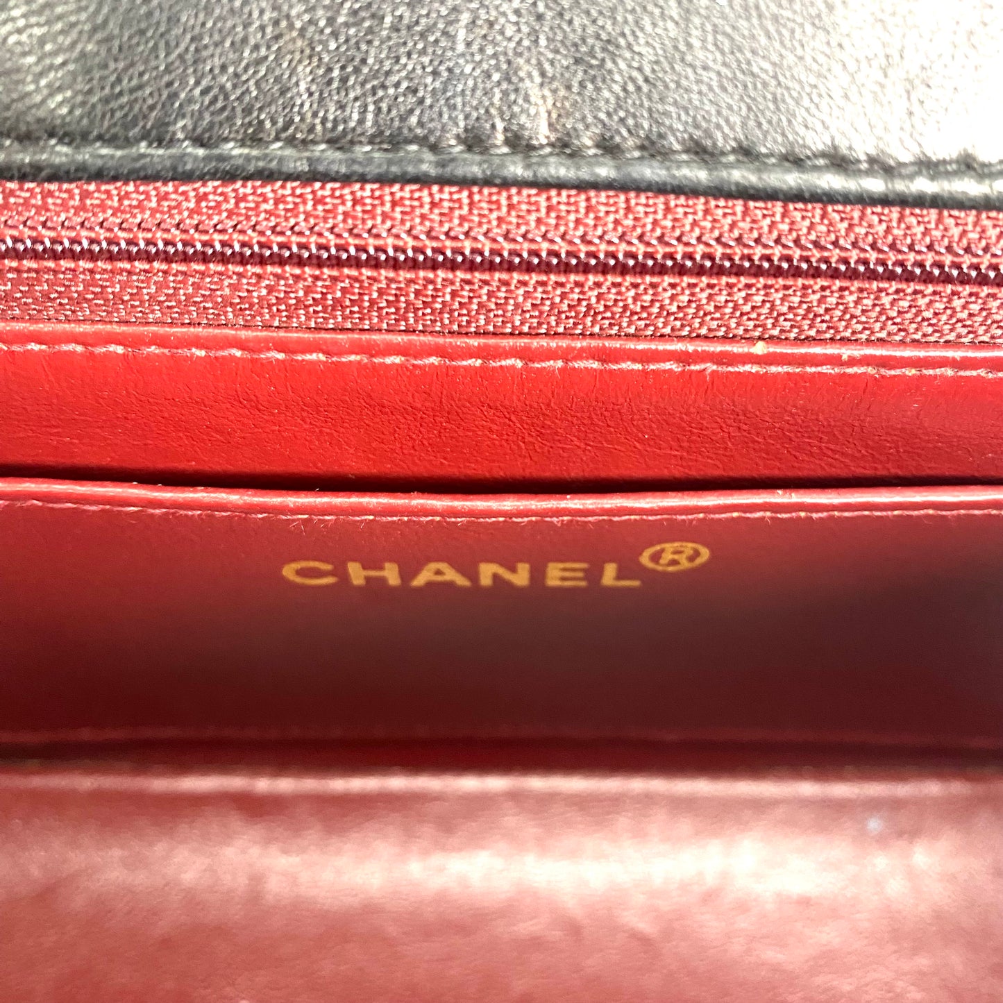 Paul Sr, 2 series small black lambskin diana with seal and card