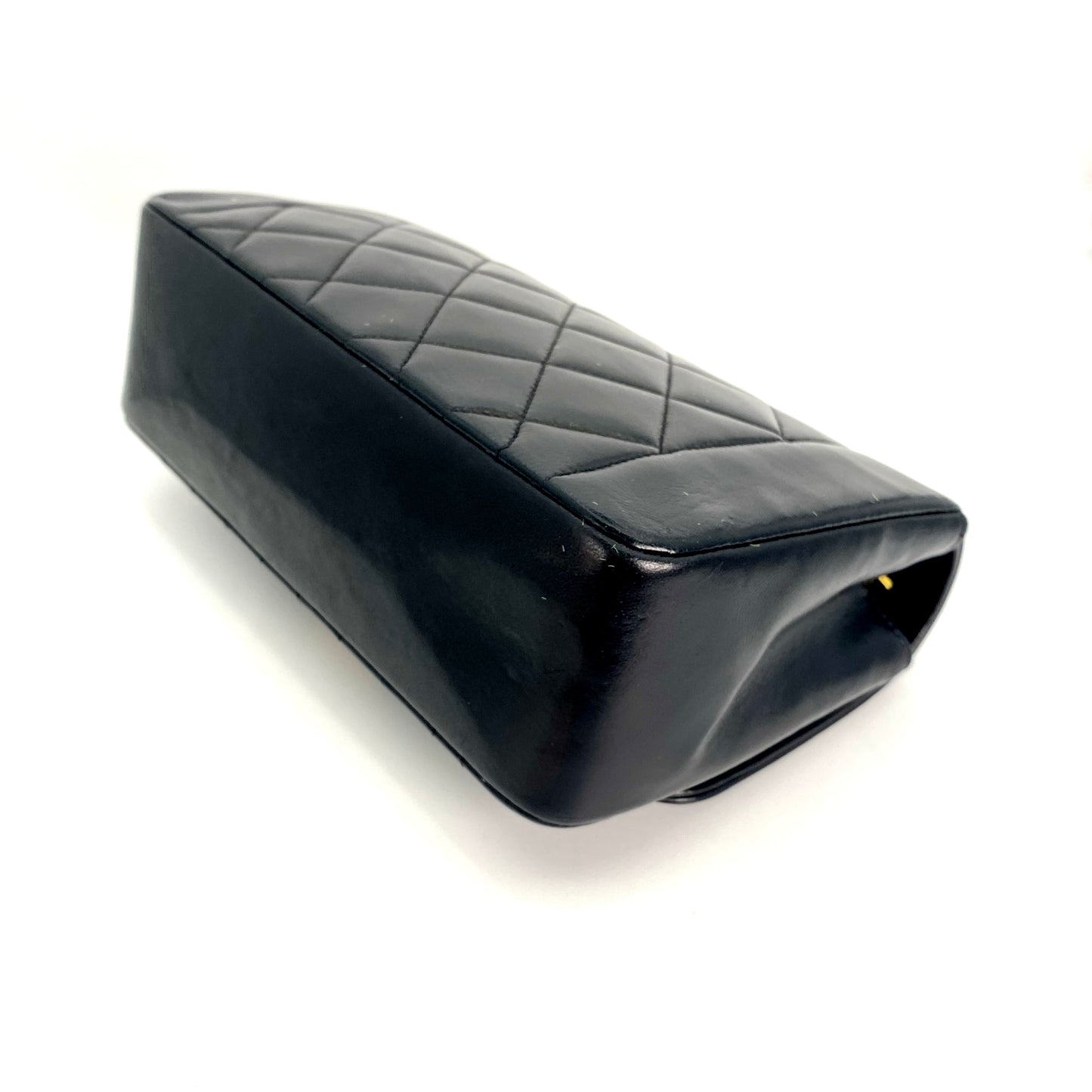 Miranda Sr, Vintage Authentic Chanel 2 series small black lambskin diana with seal only