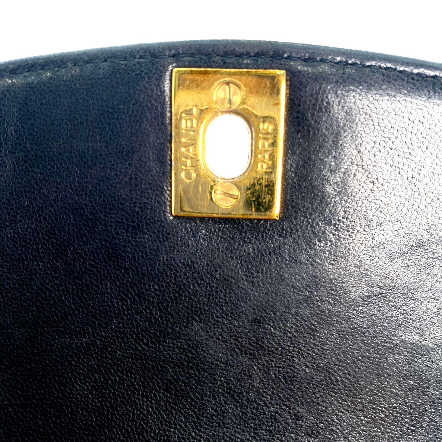 Miranda Sr, Vintage Authentic Chanel 2 series small black lambskin diana with seal only