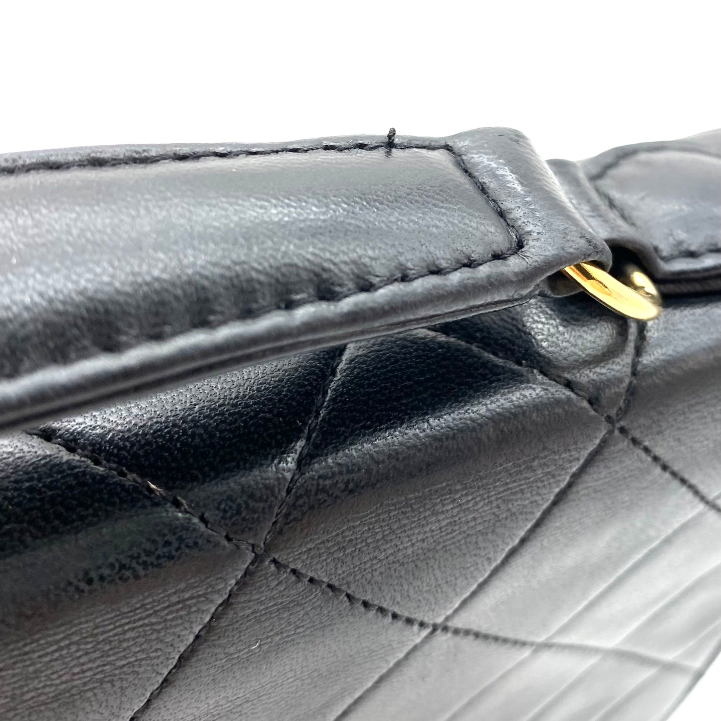 Lanny, 2 Series Double Turn Lock Black Lambskin Gold Hardware with seal only