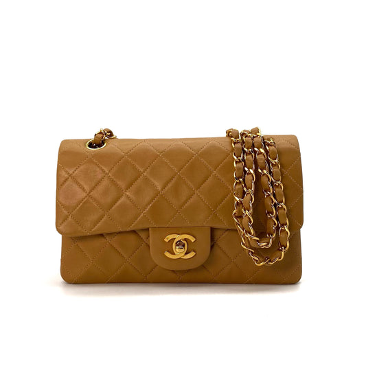 Rossa, 5 Series Small Classic Flap Light Brown Lambskin with seal only