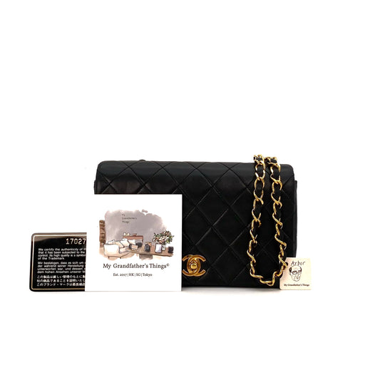 Arbor, 1 Series Mini Full Flap Black Lambskin with seal and card