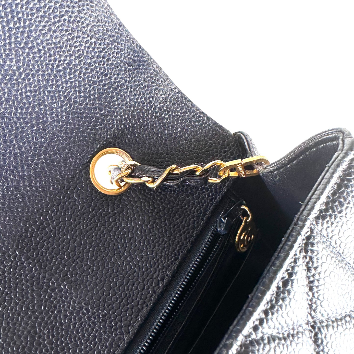 Petra, 2 Series Small Diana Navy Caviar with seal and card