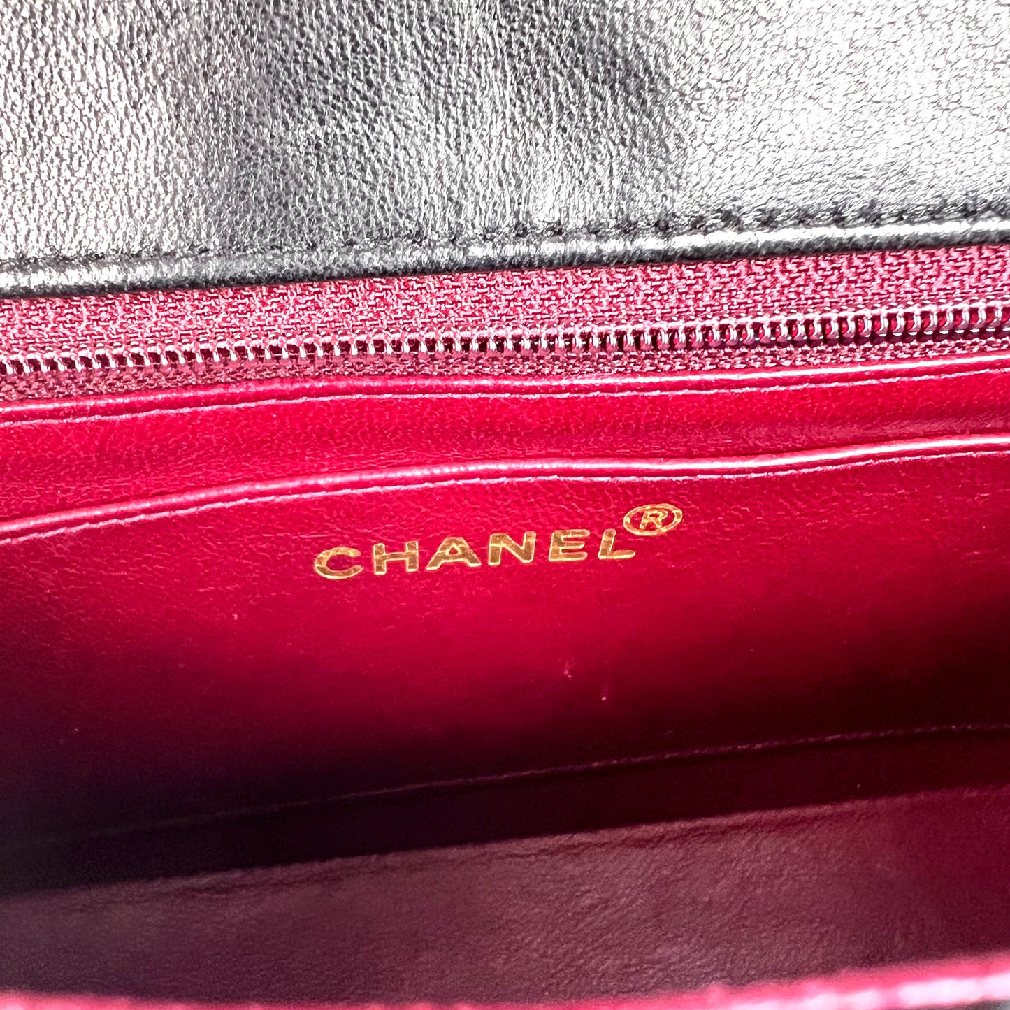 Miranda Sr, Vintage Authentic Chanel 2 series small black lambskin diana with seal only