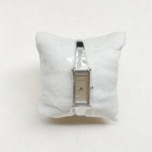 N  - GUCCI10 - Gucci Bangle Watch 1500L 1105269 SS QZ White