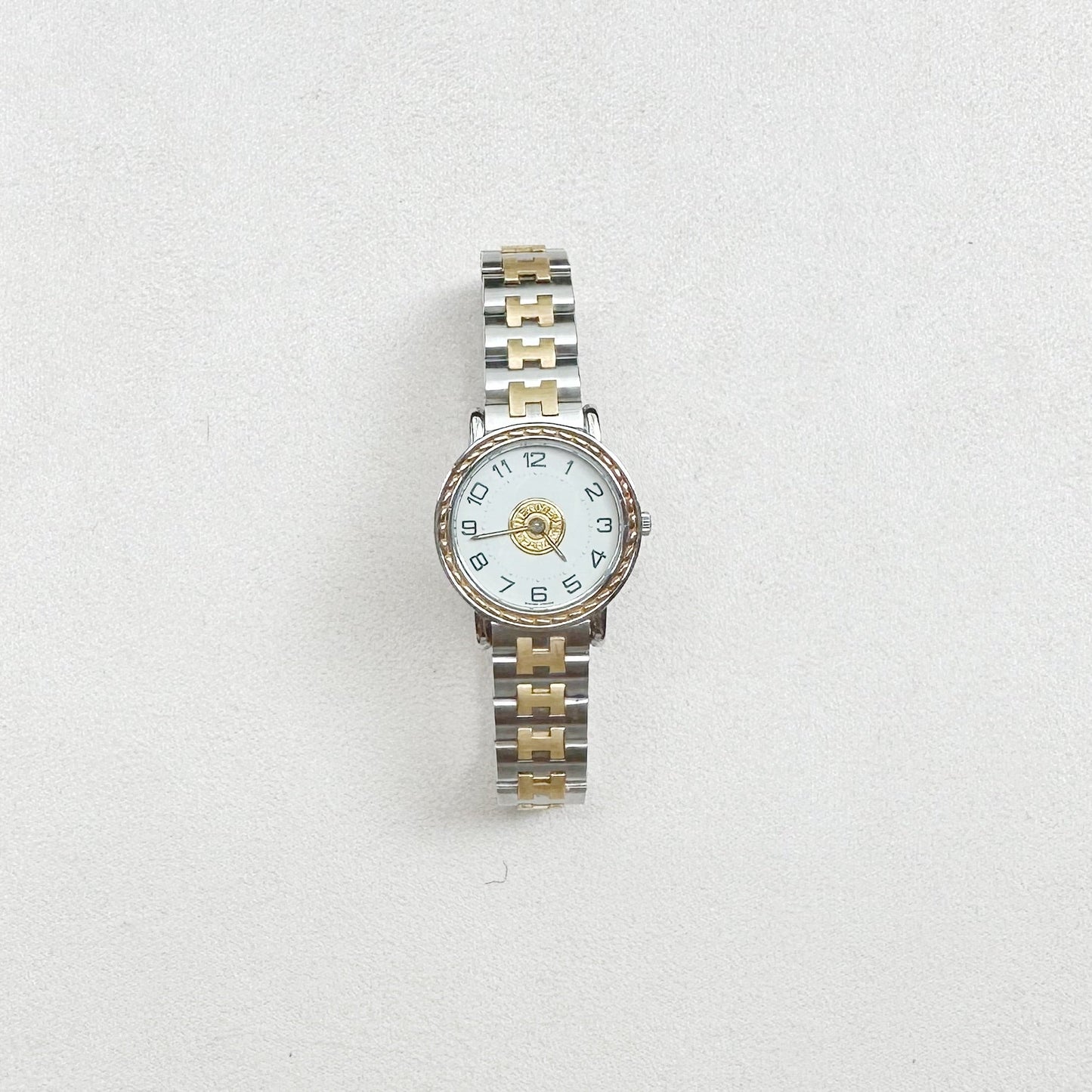 B - HERMES1 - Hermès Two Tone H watch 1012104 series SE4-220