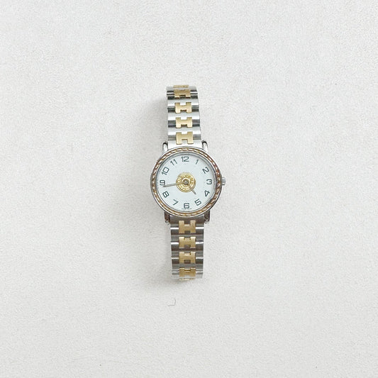 B - HERMES1 - Hermès Two Tone H watch 1012104 series SE4-220