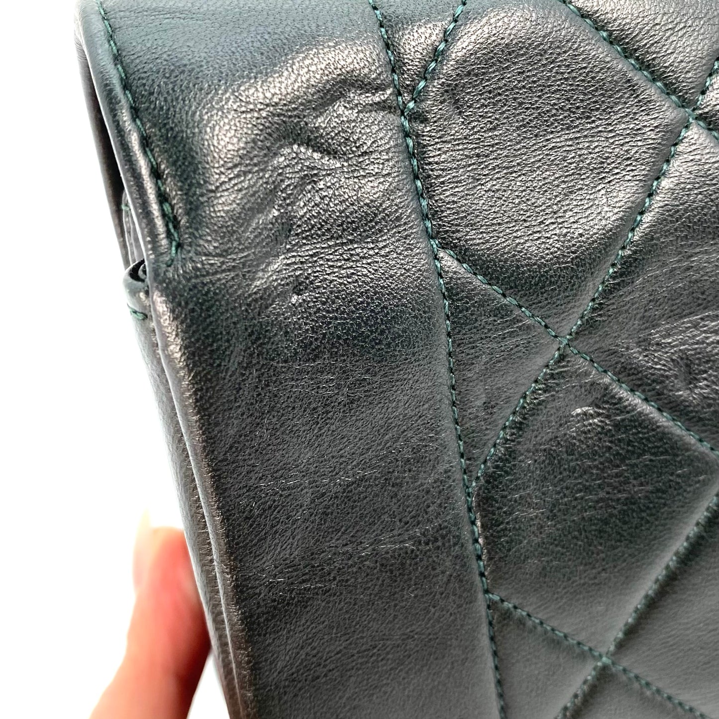 Hoult, 1 Series Medium Diana Dark Green Lambskin with seal and card