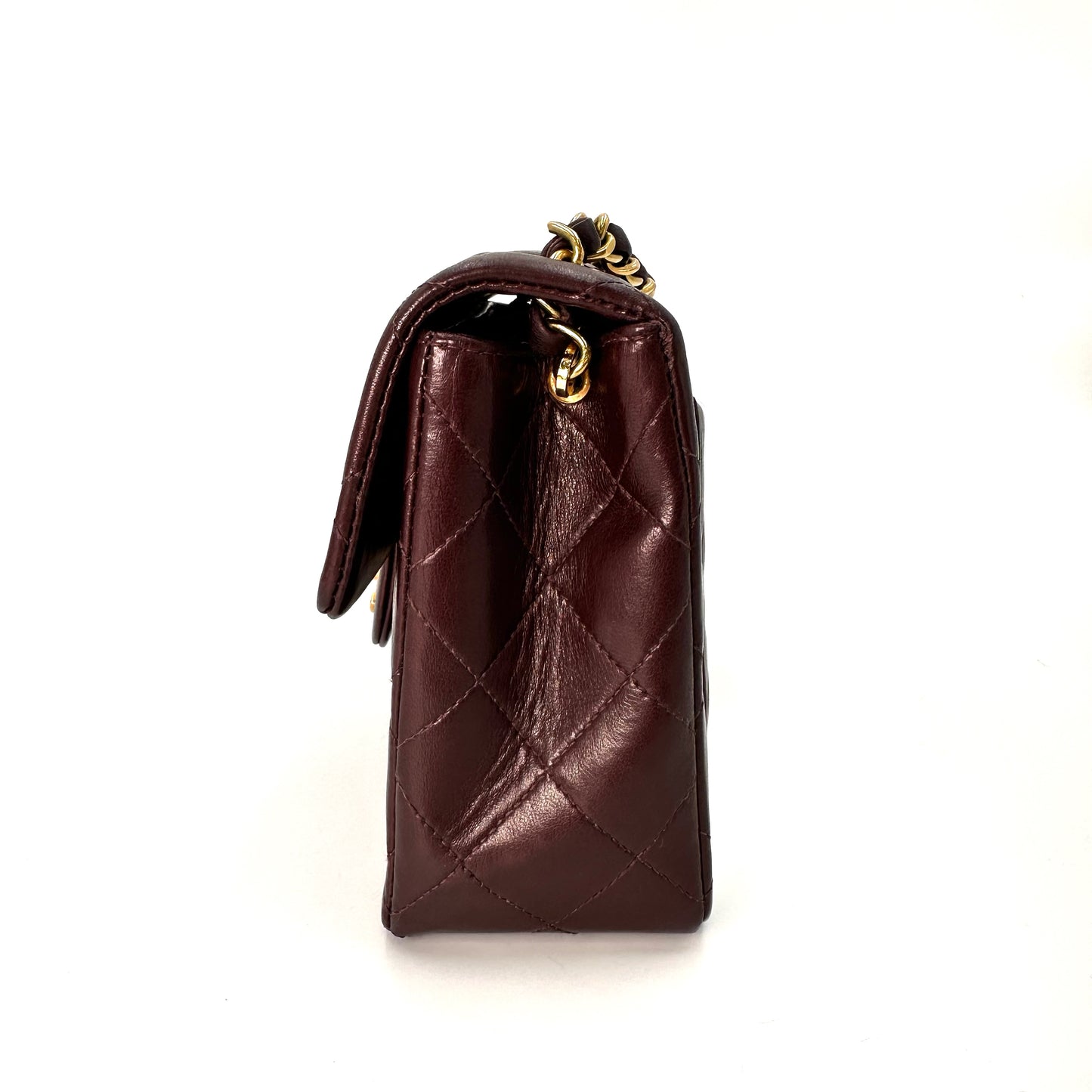 Amado, 3 Series 17cm Mini Square Bordeaux Lambskin with seal and card