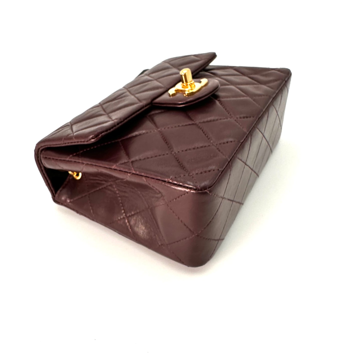 Amado, 3 Series 17cm Mini Square Bordeaux Lambskin with seal and card