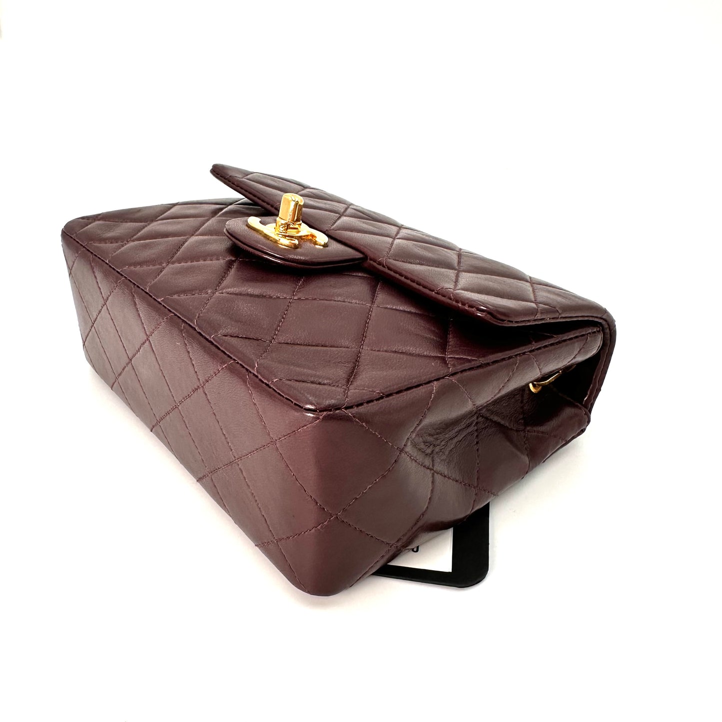 Amado, 3 Series 17cm Mini Square Bordeaux Lambskin with seal and card