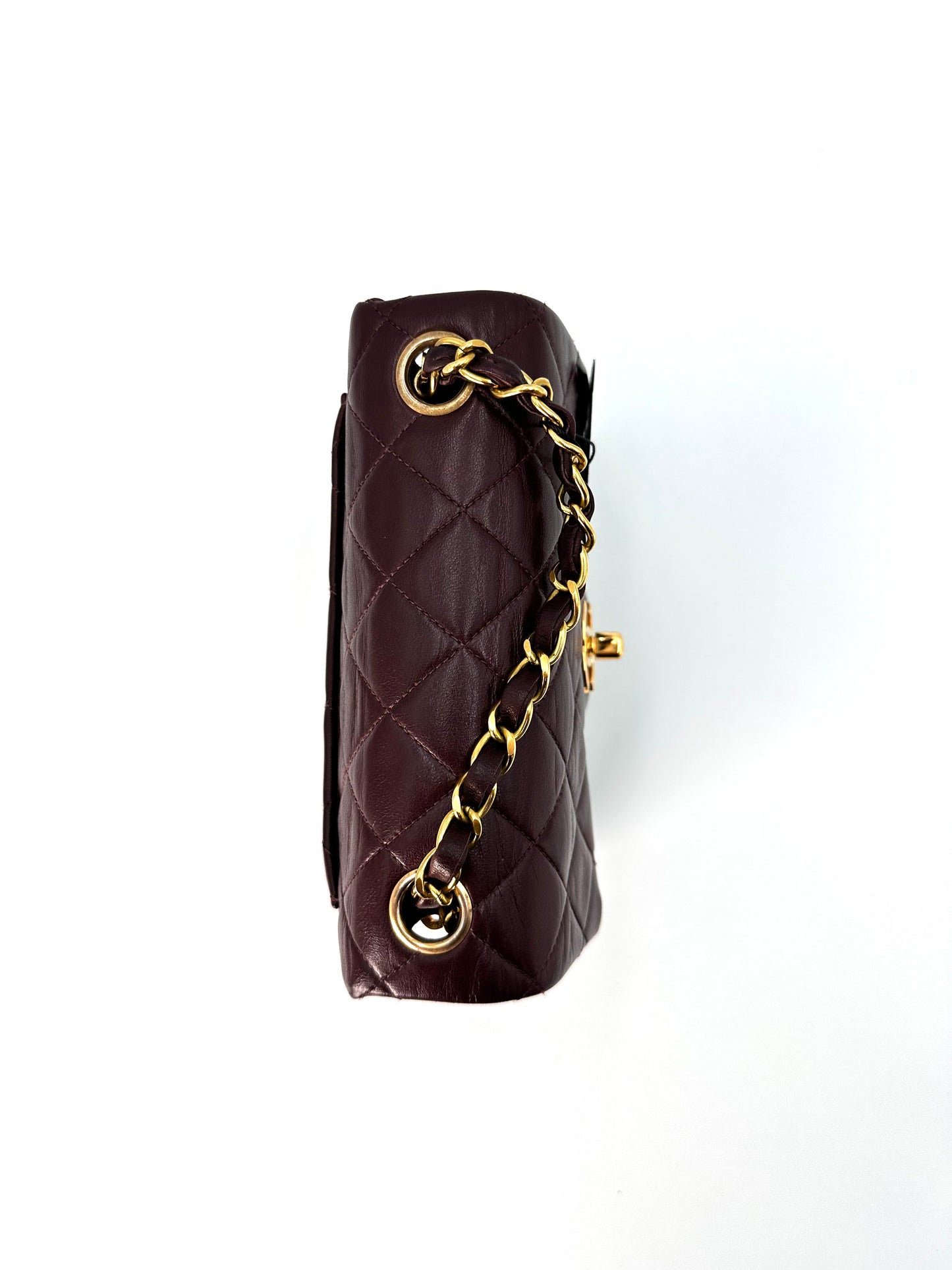 Amado, 3 Series 17cm Mini Square Bordeaux Lambskin with seal and card