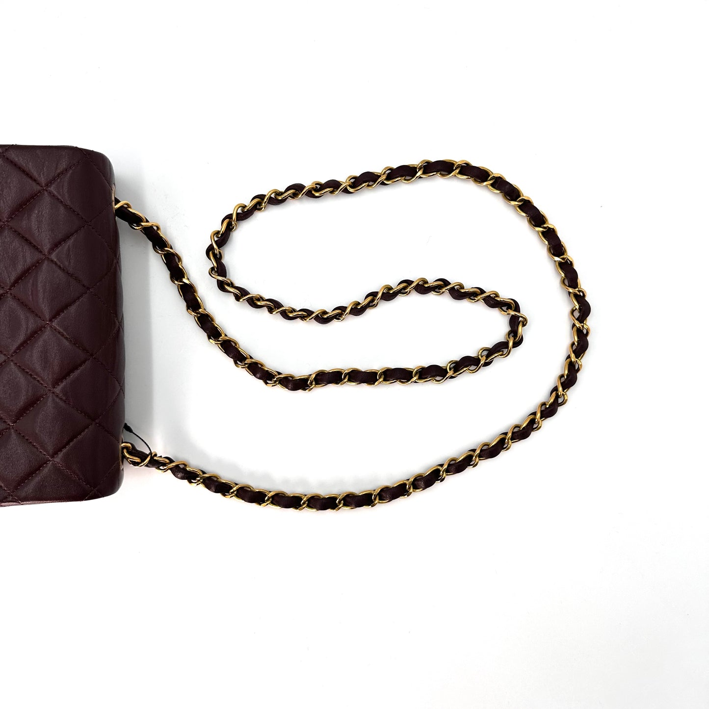 Amado, 3 Series 17cm Mini Square Bordeaux Lambskin with seal and card