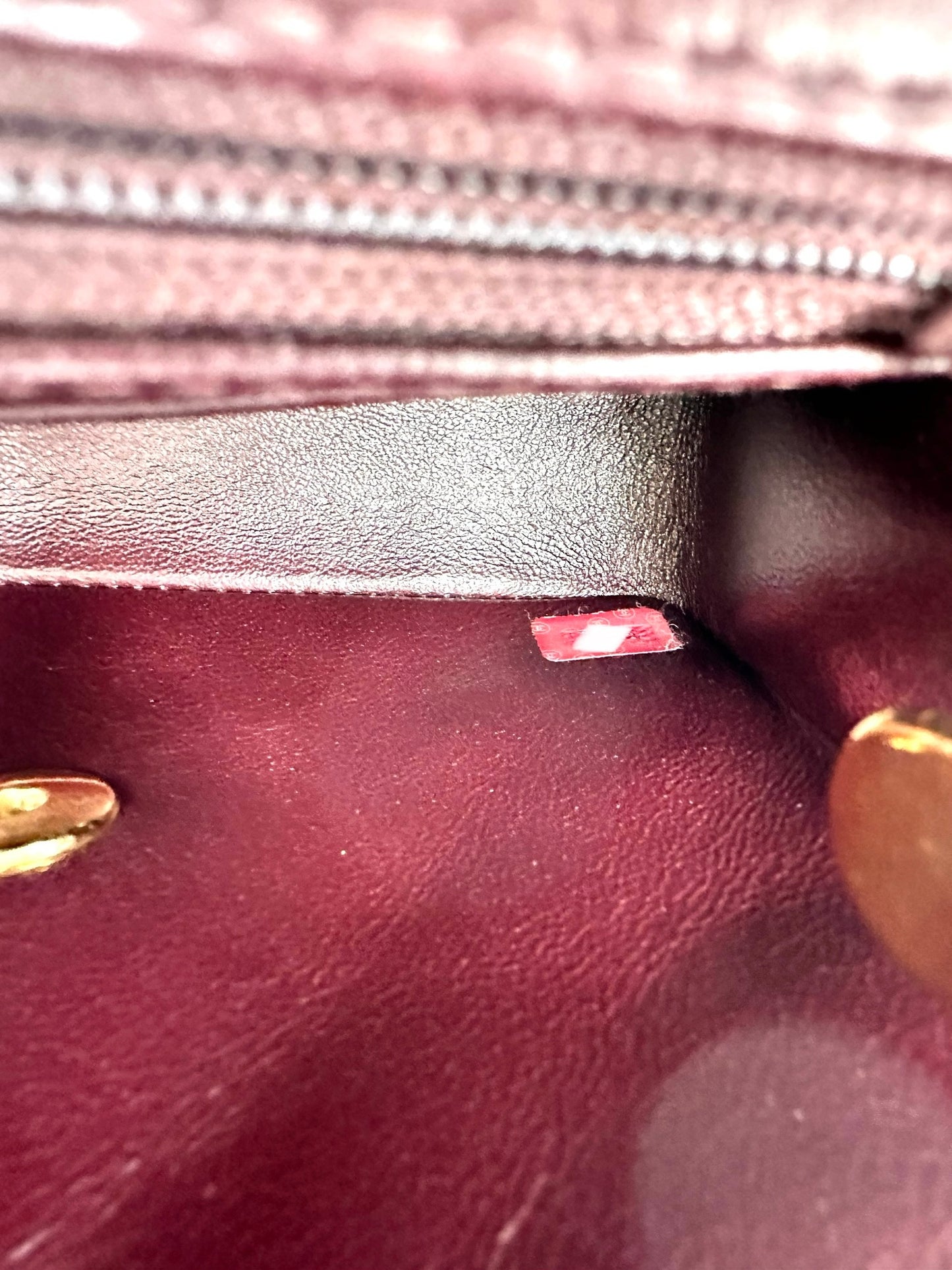 Amado, 3 Series 17cm Mini Square Bordeaux Lambskin with seal and card