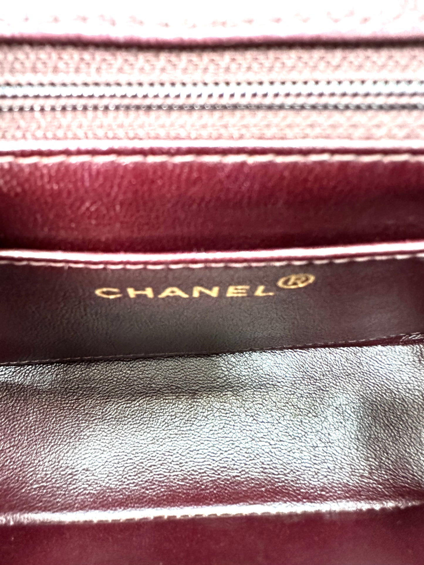 Amado, 3 Series 17cm Mini Square Bordeaux Lambskin with seal and card