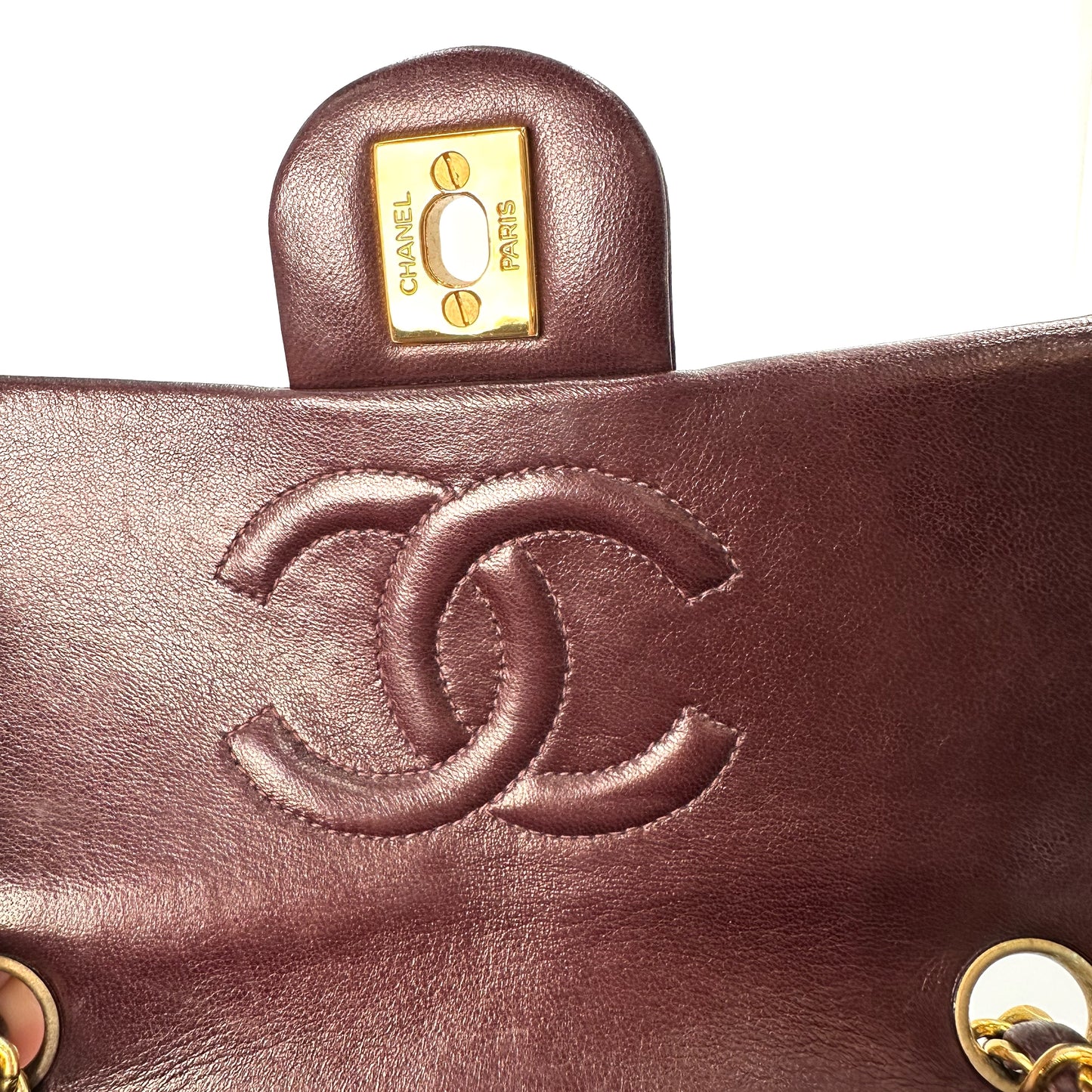 Amado, 3 Series 17cm Mini Square Bordeaux Lambskin with seal and card