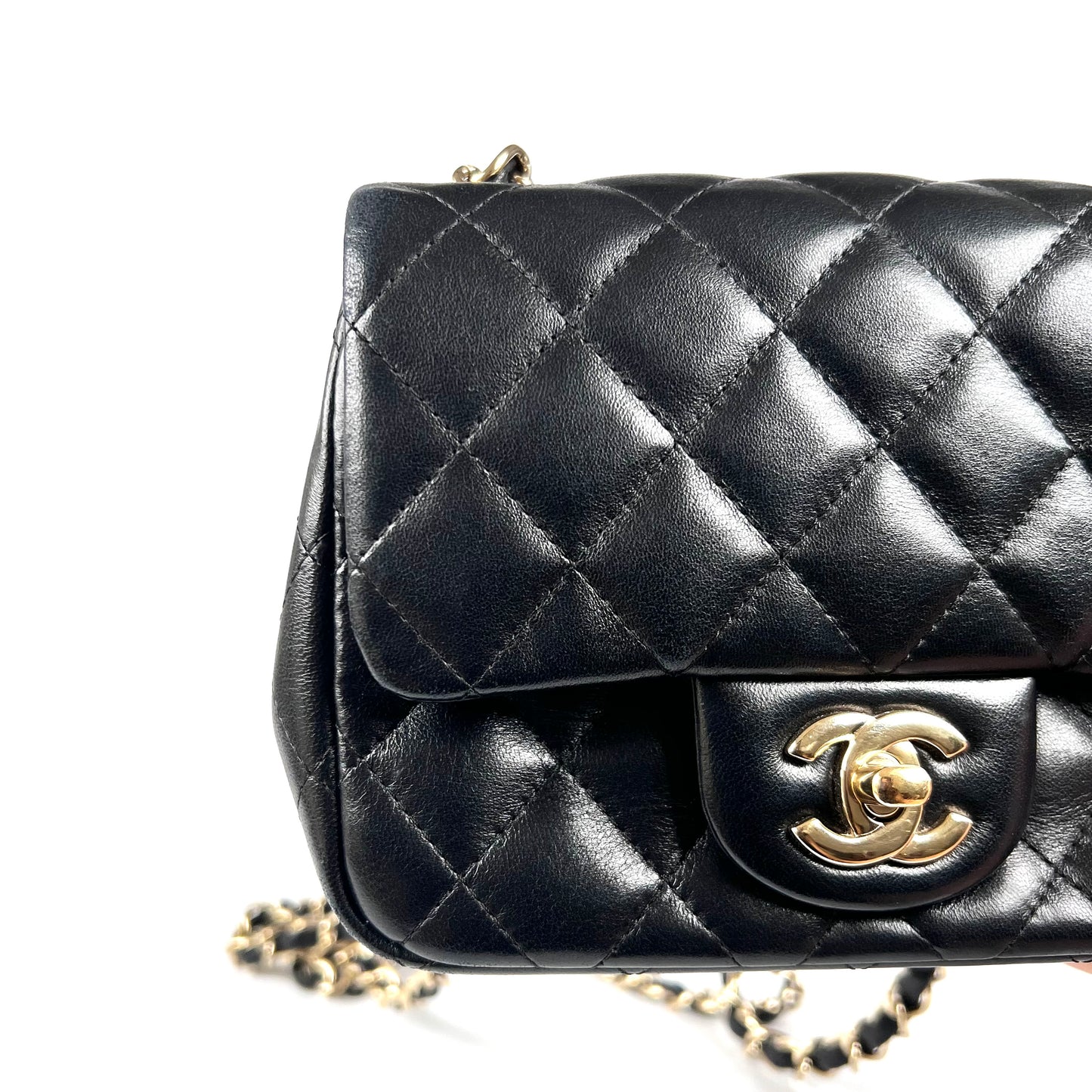 Berry, 2 Series Square 17cm Black Champagne Light Lambskin with seal and card