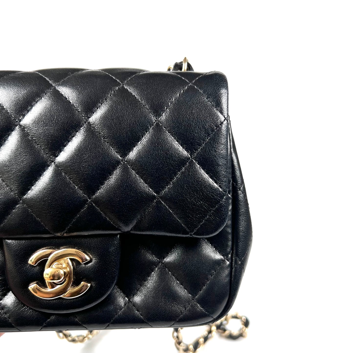 Berry, 2 Series Square 17cm Black Champagne Light Lambskin with seal and card