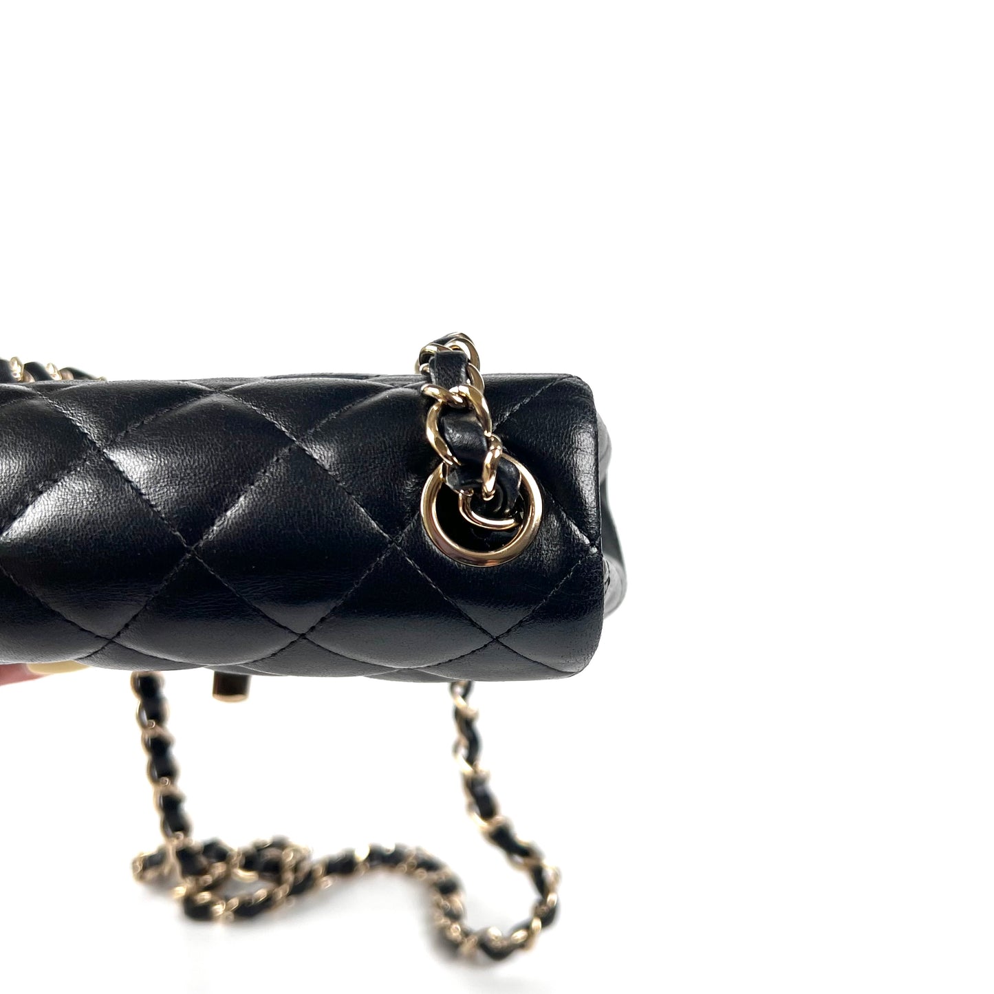 Berry, 2 Series Square 17cm Black Champagne Light Lambskin with seal and card