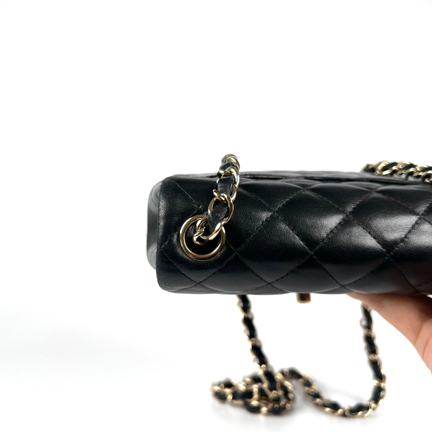 Berry, 2 Series Square 17cm Black Champagne Light Lambskin with seal and card