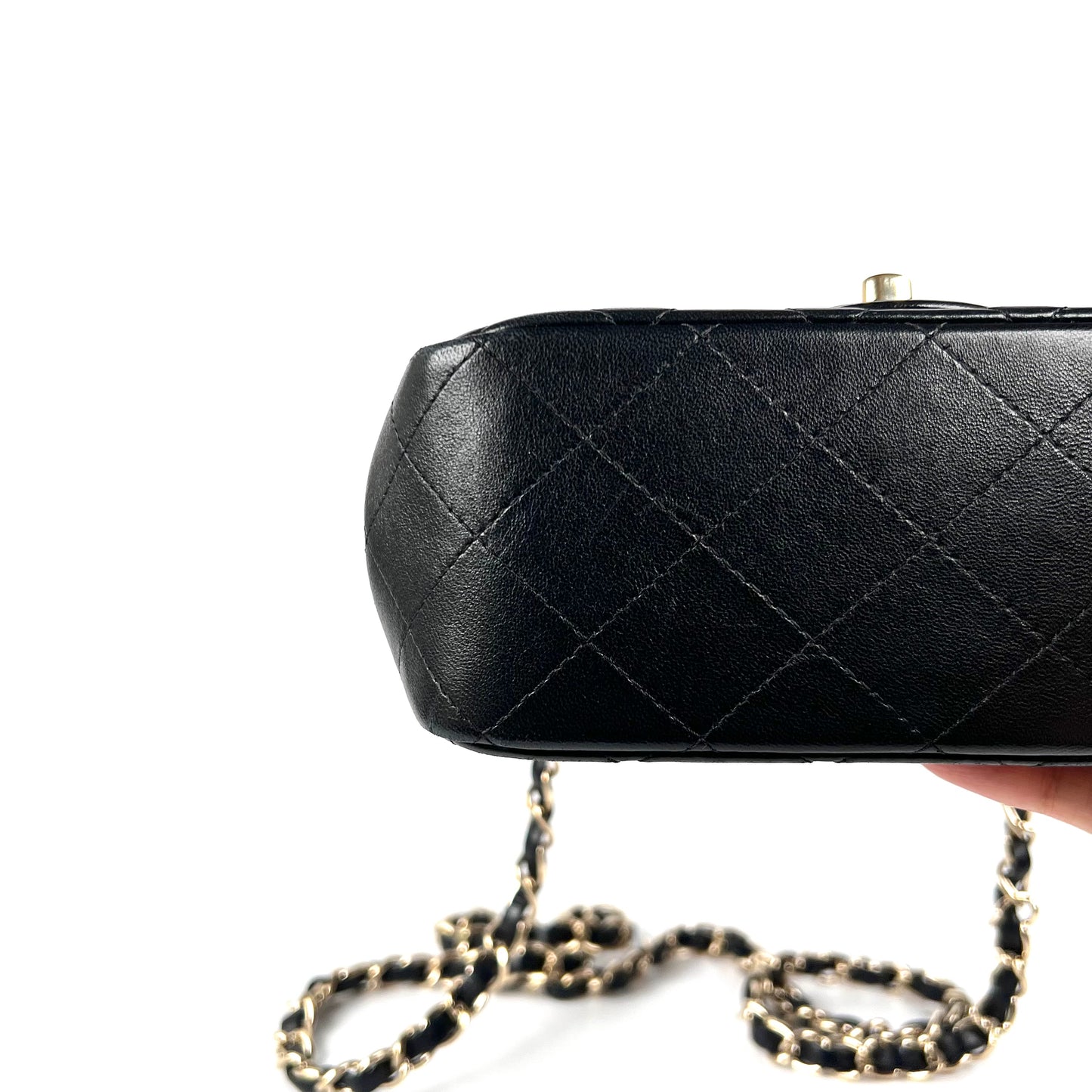 Berry, 2 Series Square 17cm Black Champagne Light Lambskin with seal and card