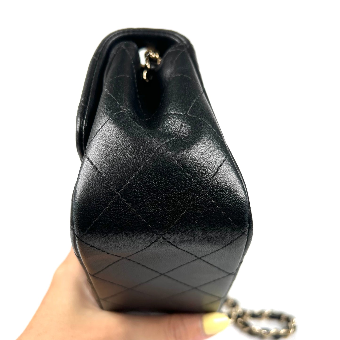 Berry, 2 Series Square 17cm Black Champagne Light Lambskin with seal and card
