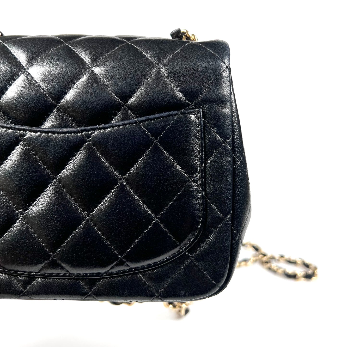 Berry, 2 Series Square 17cm Black Champagne Light Lambskin with seal and card
