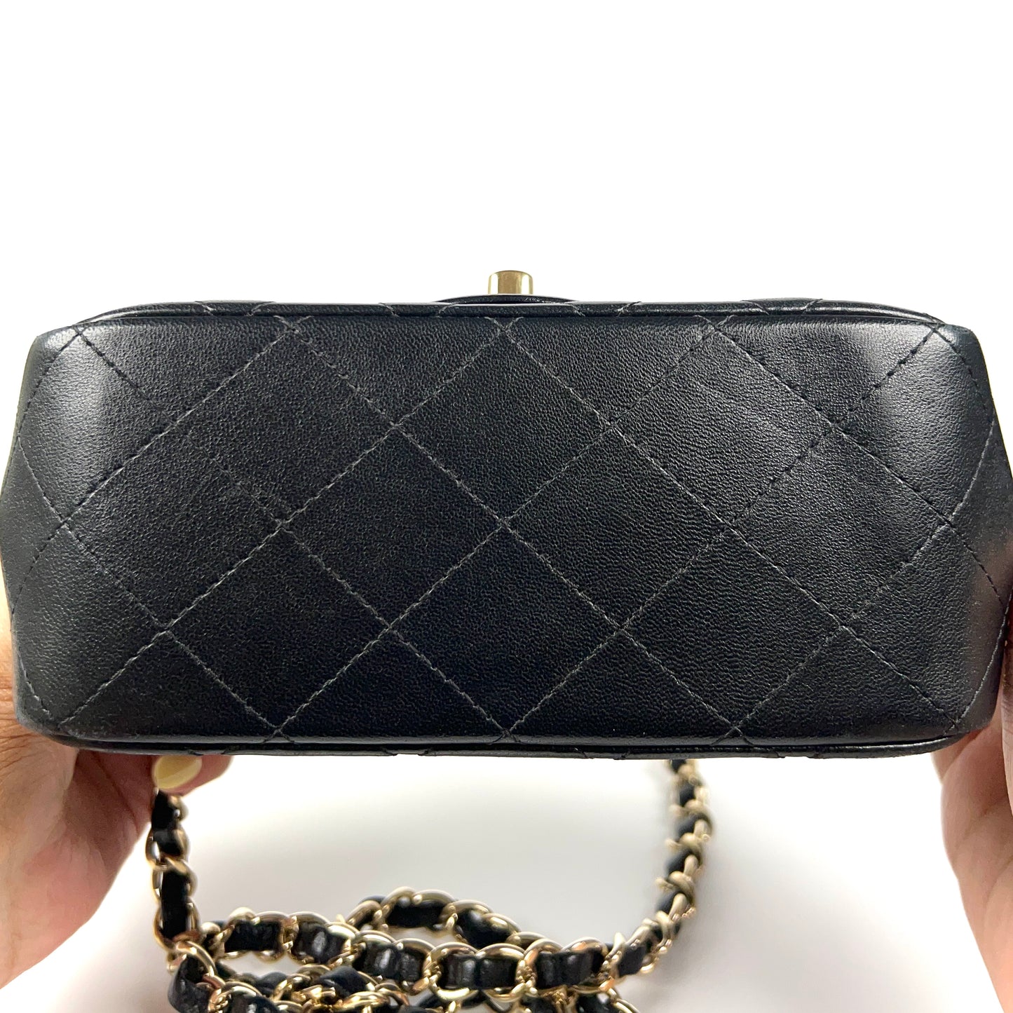 Berry, 2 Series Square 17cm Black Champagne Light Lambskin with seal and card
