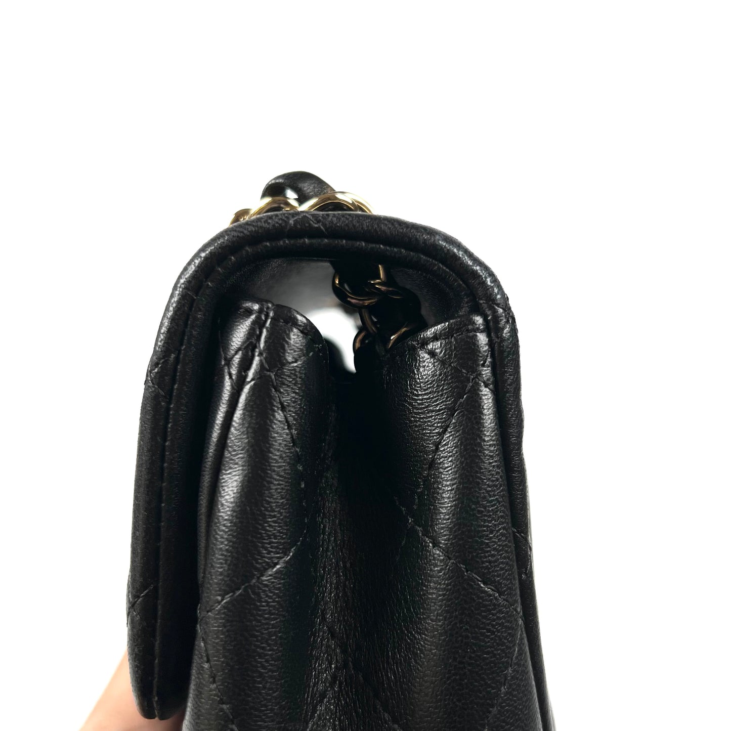 Berry, 2 Series Square 17cm Black Champagne Light Lambskin with seal and card