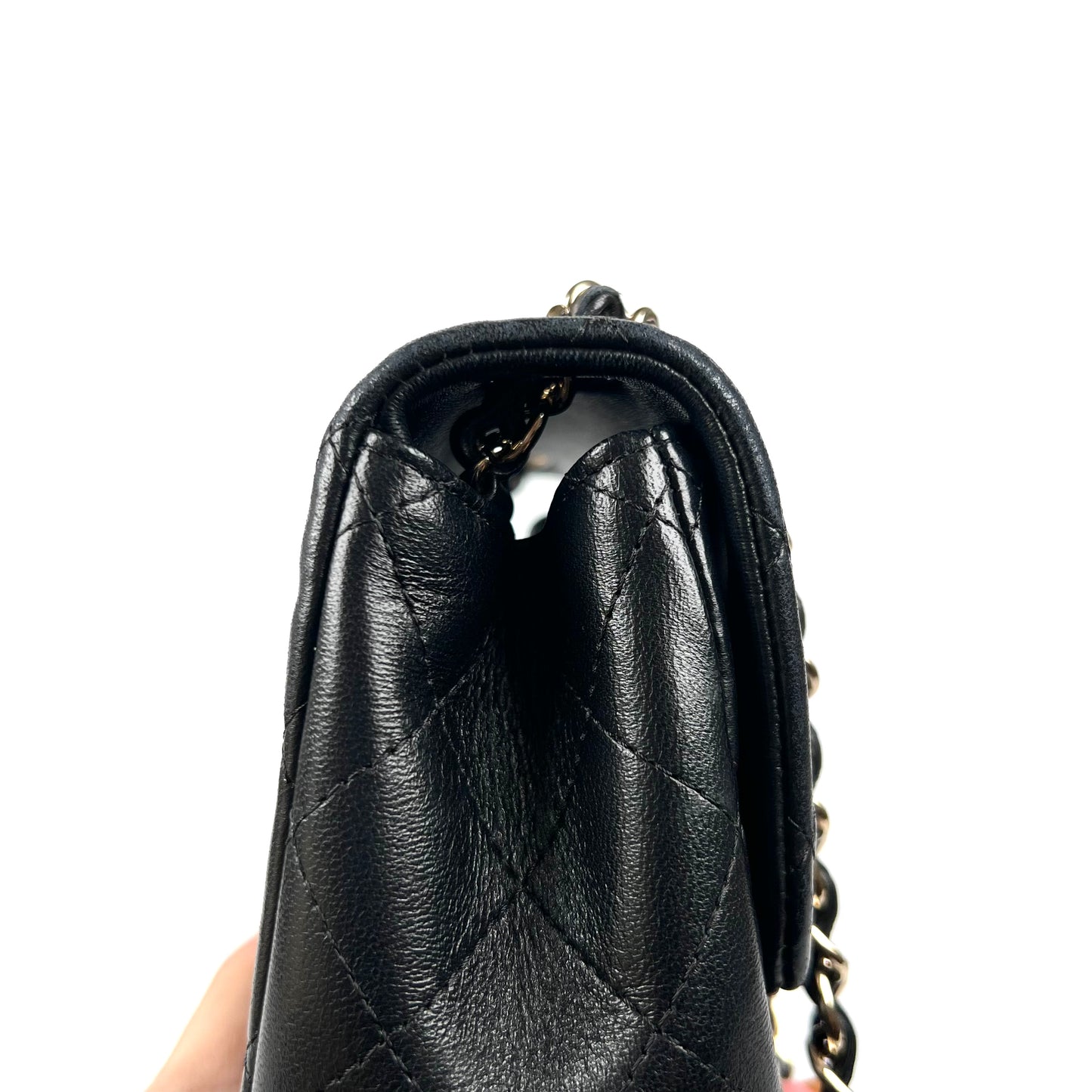 Berry, 2 Series Square 17cm Black Champagne Light Lambskin with seal and card