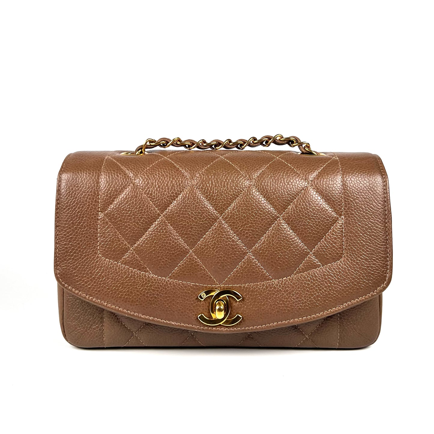 Mikkel, 3 Series Small Brown Taupe Caviar Diana with seal only