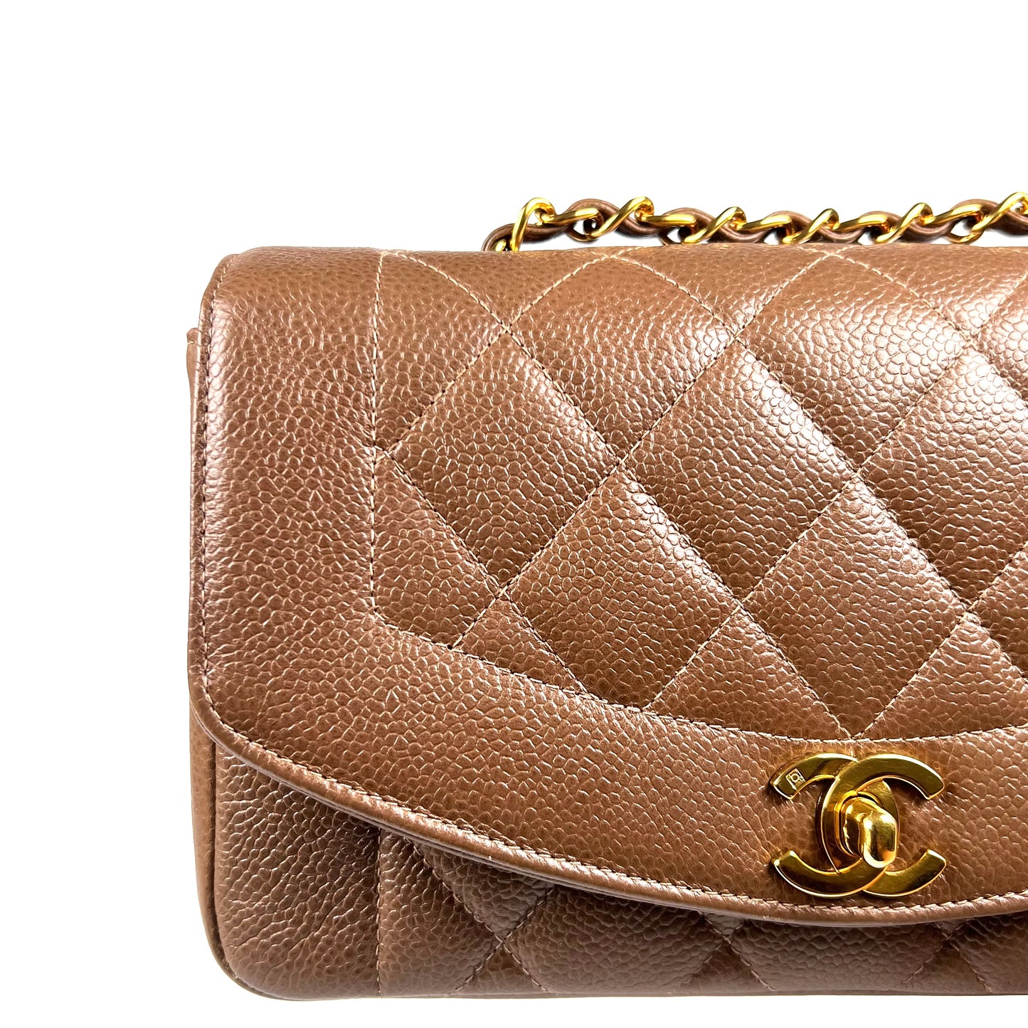 Mikkel, 3 Series Small Brown Taupe Caviar Diana with seal only