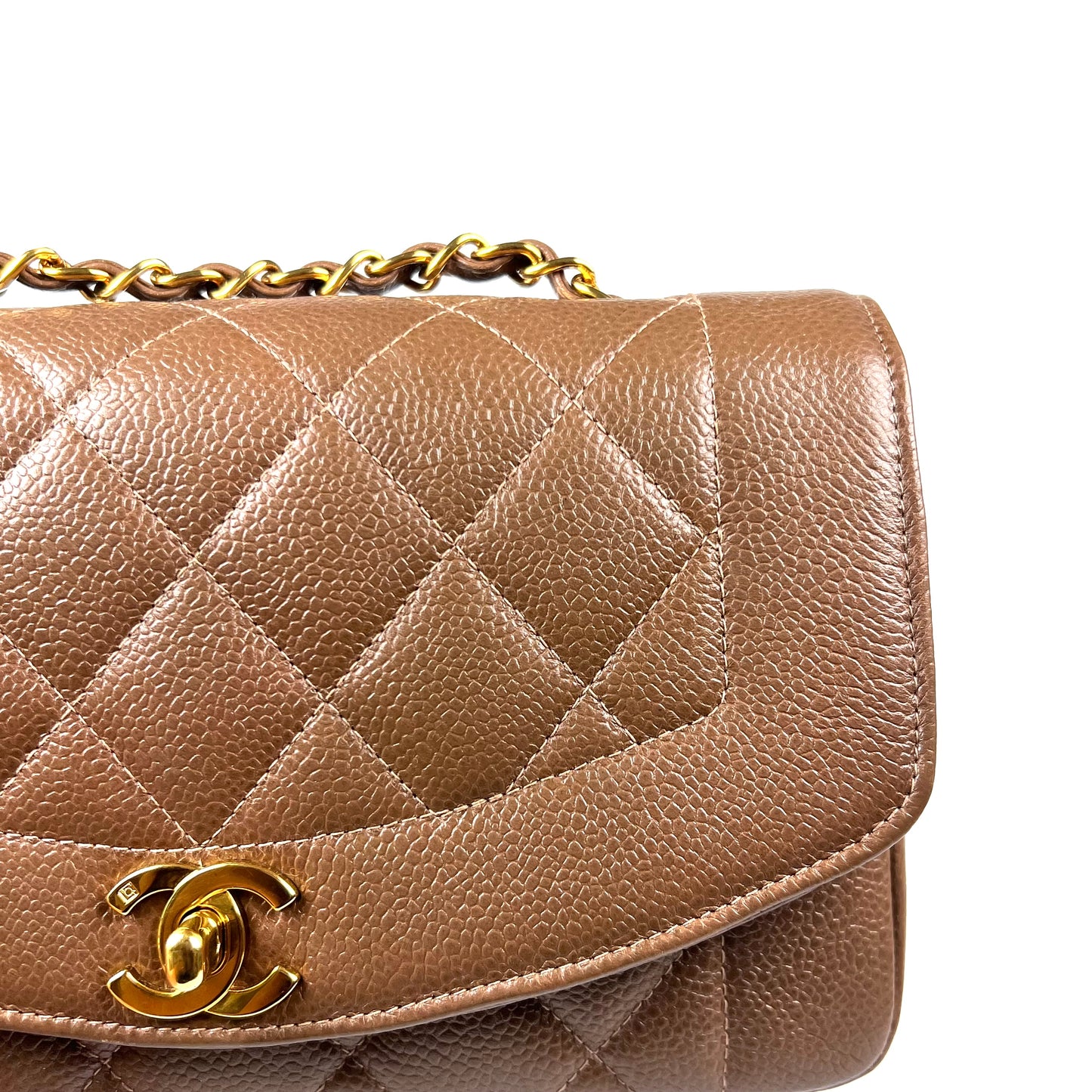 Mikkel, 3 Series Small Brown Taupe Caviar Diana with seal only
