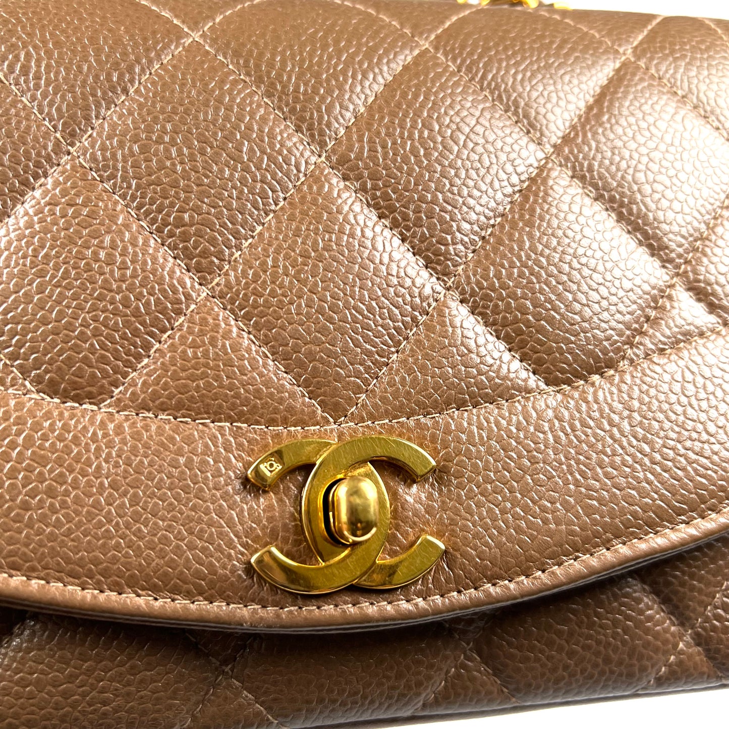 Mikkel, 3 Series Small Brown Taupe Caviar Diana with seal only