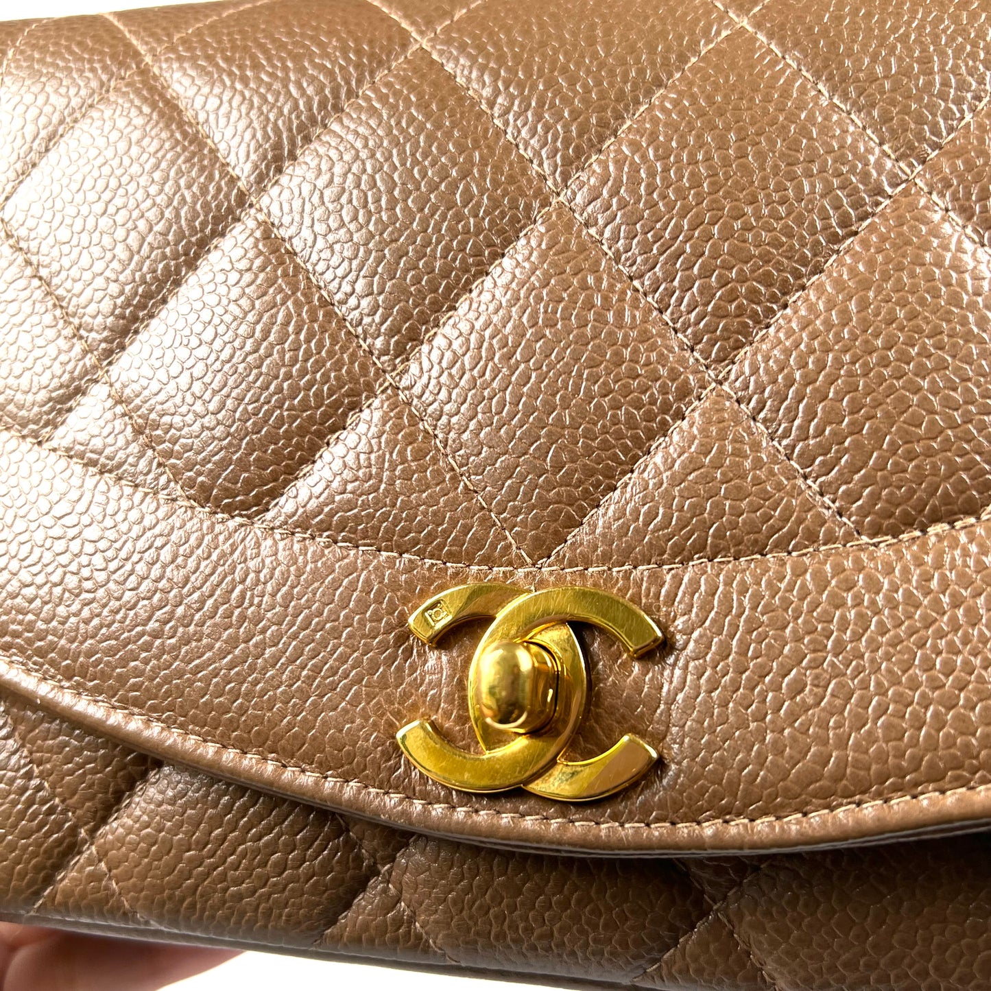 Mikkel, 3 Series Small Brown Taupe Caviar Diana with seal only