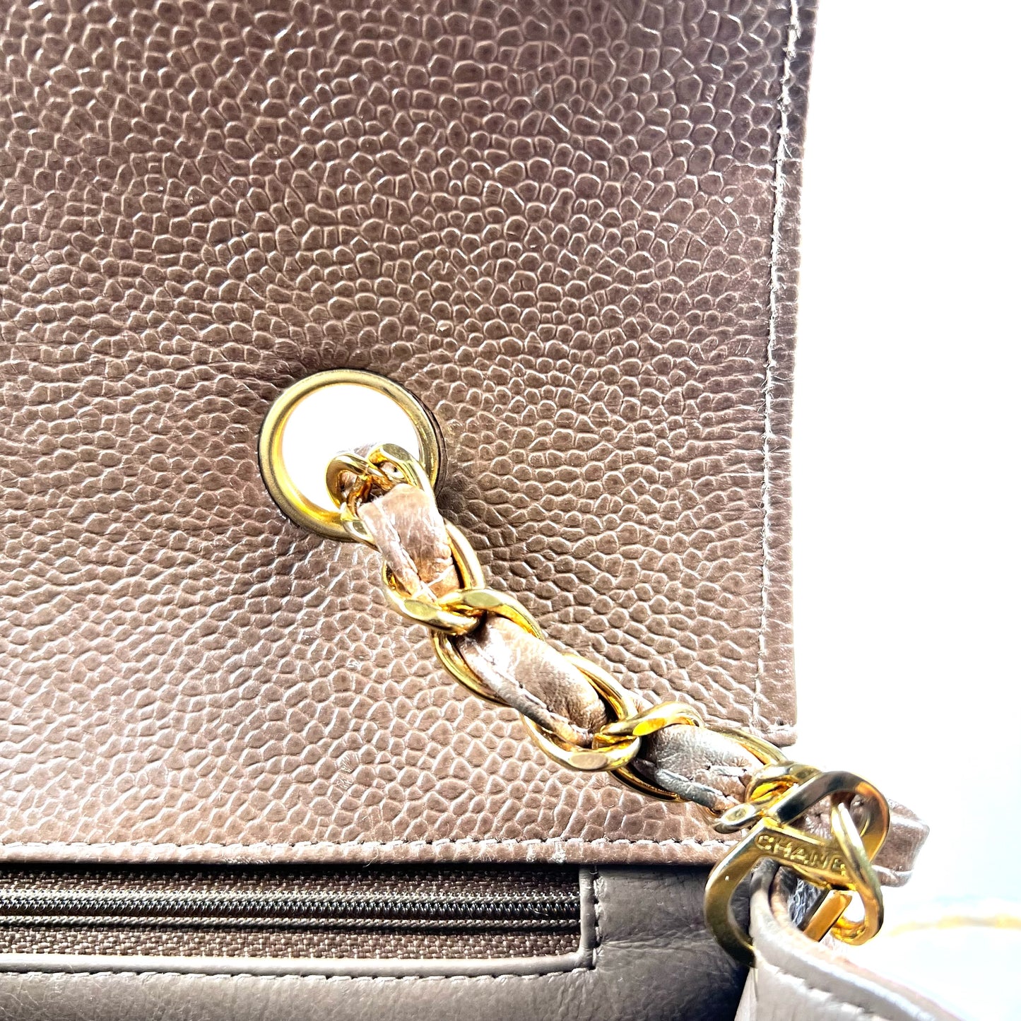 Mikkel, 3 Series Small Brown Taupe Caviar Diana with seal only